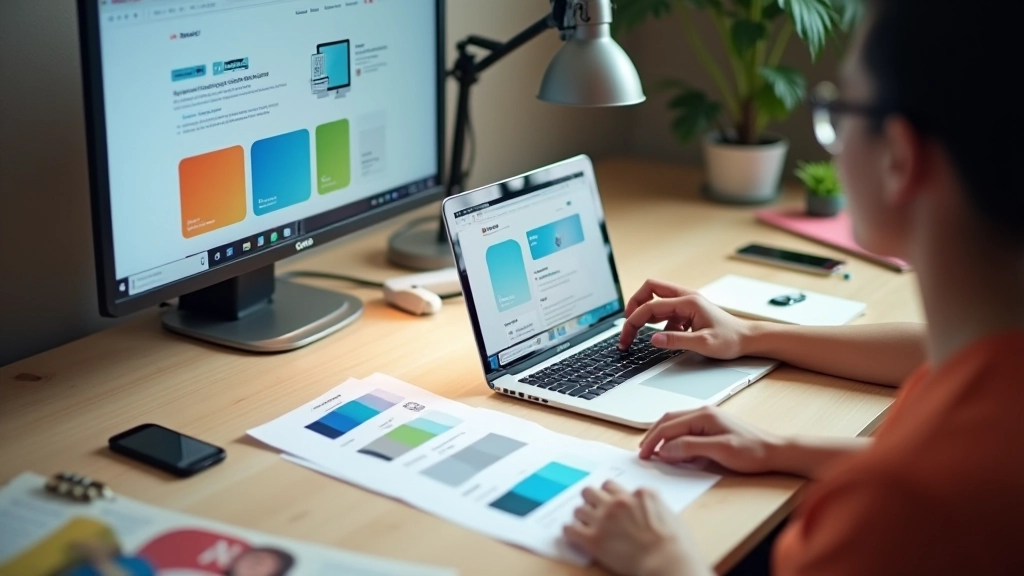 Design mockup showing branded skeleton screens with company color palette applied to placeholder shapes and layouts