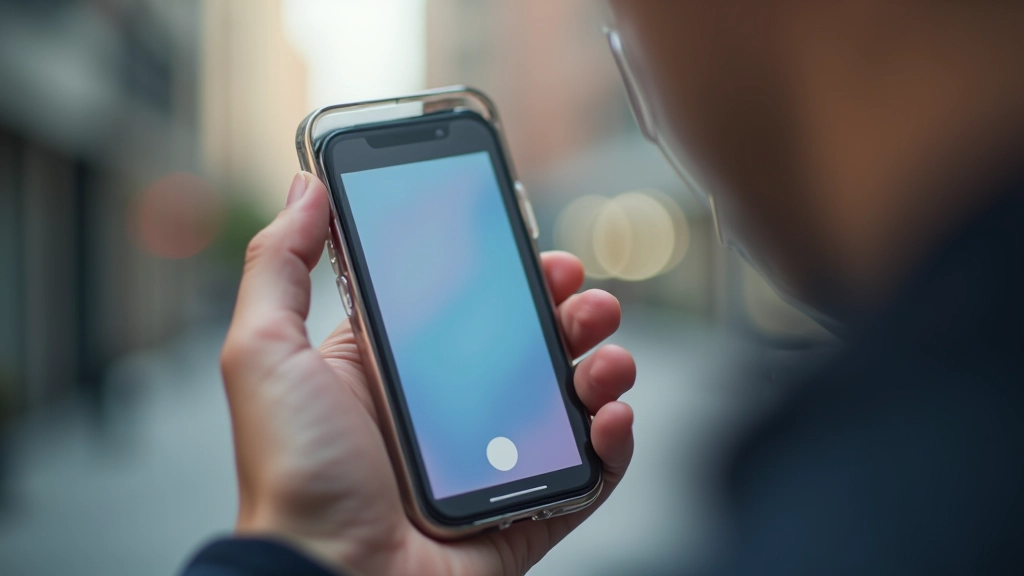 Modern mobile phone displaying smooth page transition between two screens with minimal visual delay